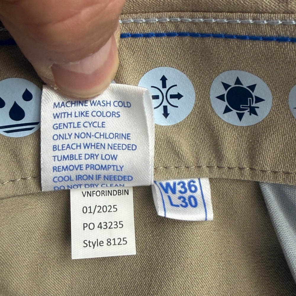 Southern Tide Jack Performance Pants Mens 36x28 Khaki Tan Style 8125 - Picture 7 of 10